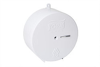 DISPENSADOR HIGIENICO TORK METALICO JUMBO DE 400 A 600 Mts BLANCO ( DESC. )
