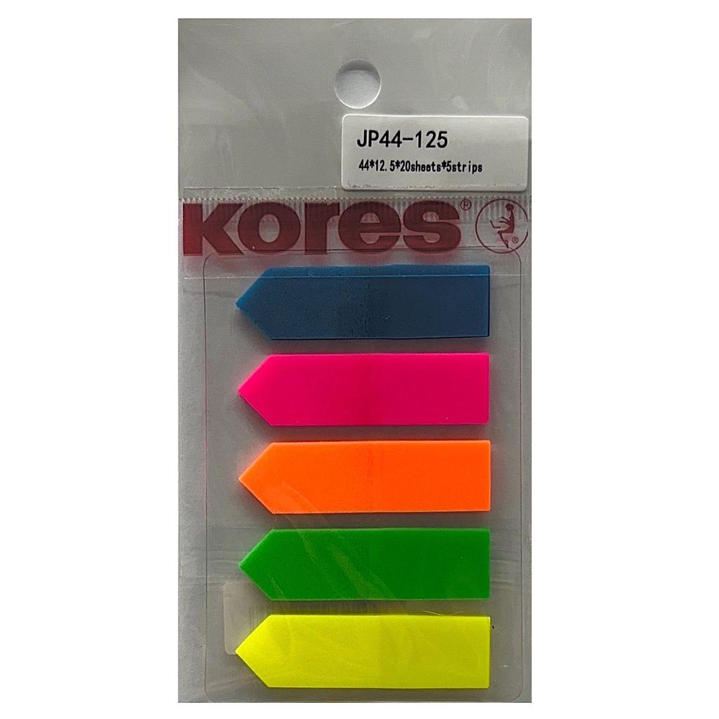 BANDERITA KORES 5 COLORES JP44-125 20 HJS. 44 X 12,5 mm