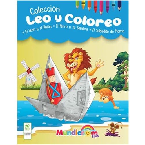 LIBRO LEO Y COLOREO EL LEON Y EL RATON MUNDICROM