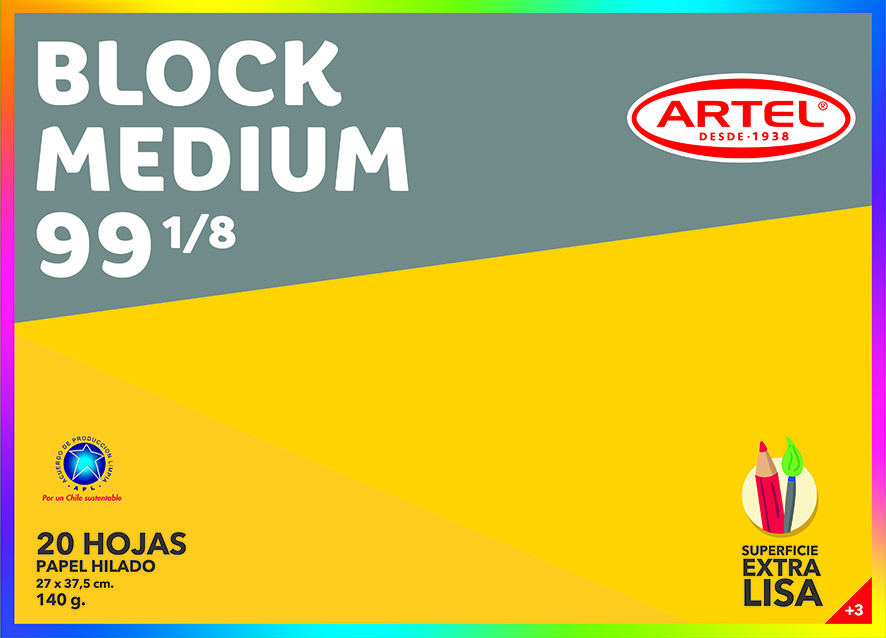 BLOCK DE DIBUJO ARTEL MEDIUM 99 1/8 27X37.5CM 140Gr ( CM )