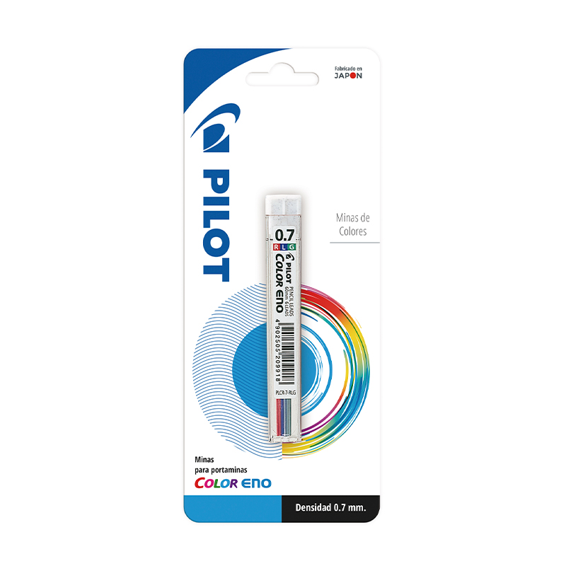 TUBO MINA PILOT 0.7 COLORES ROJO-AZUL-VERDE