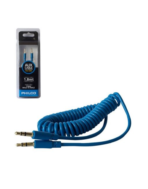 CABLE PHILCO PLUG 3.5mm 1,8m AZUL