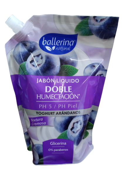 JABON LIQUIDO BALLERINA 750 ML DOYPACK YOGHURT Y ARANDANOS