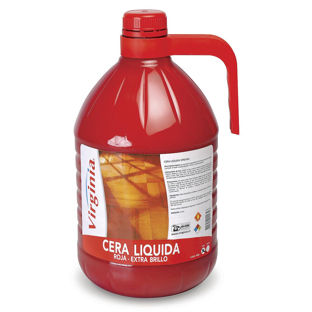 CERA LIQUIDA VIRGINIA ROJA EXTRA BRILLO PISO MADERA 5 Ltrs. 