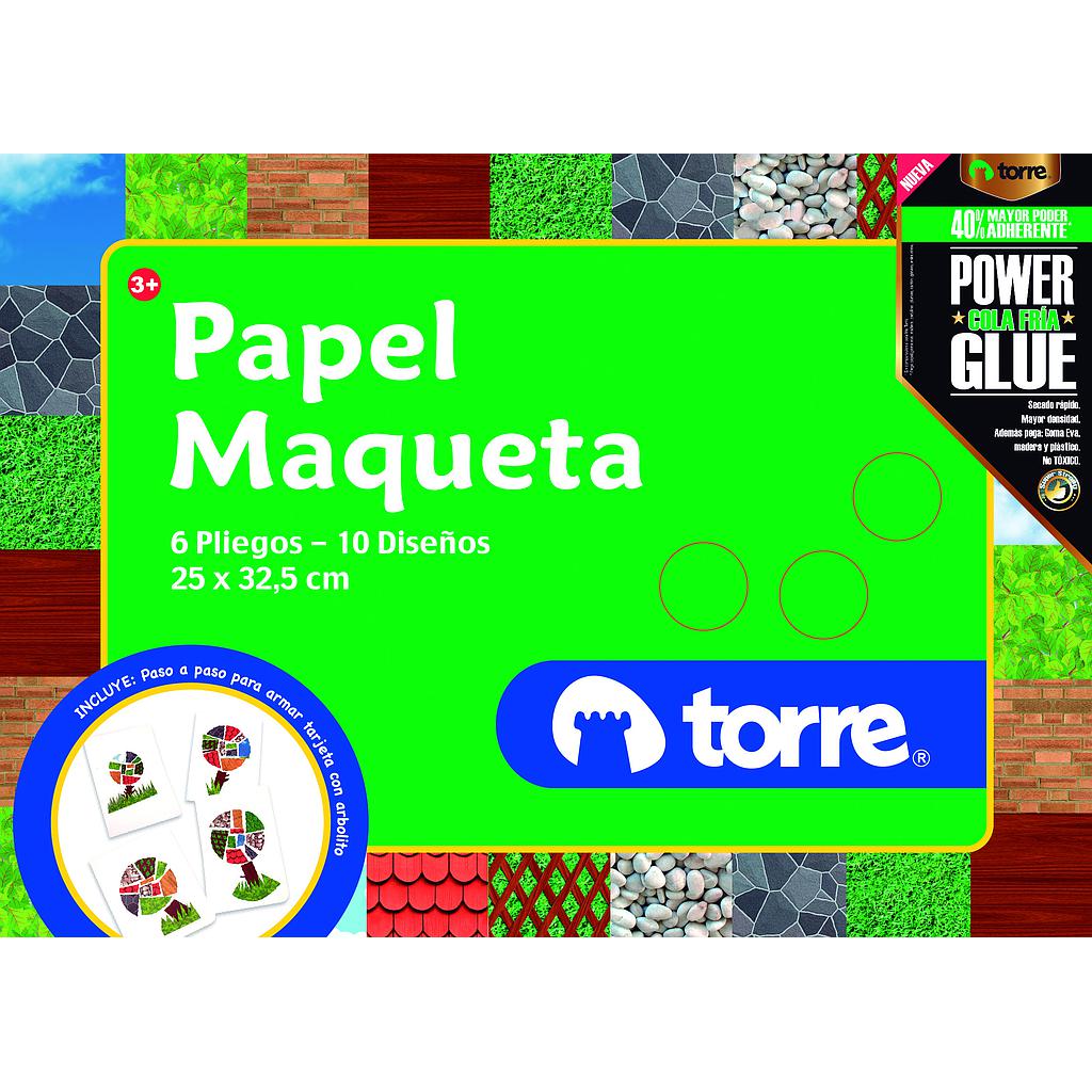 ESTUCHE TORRE PAPEL MAQUETA IMAGIA 6 PLIEGOS