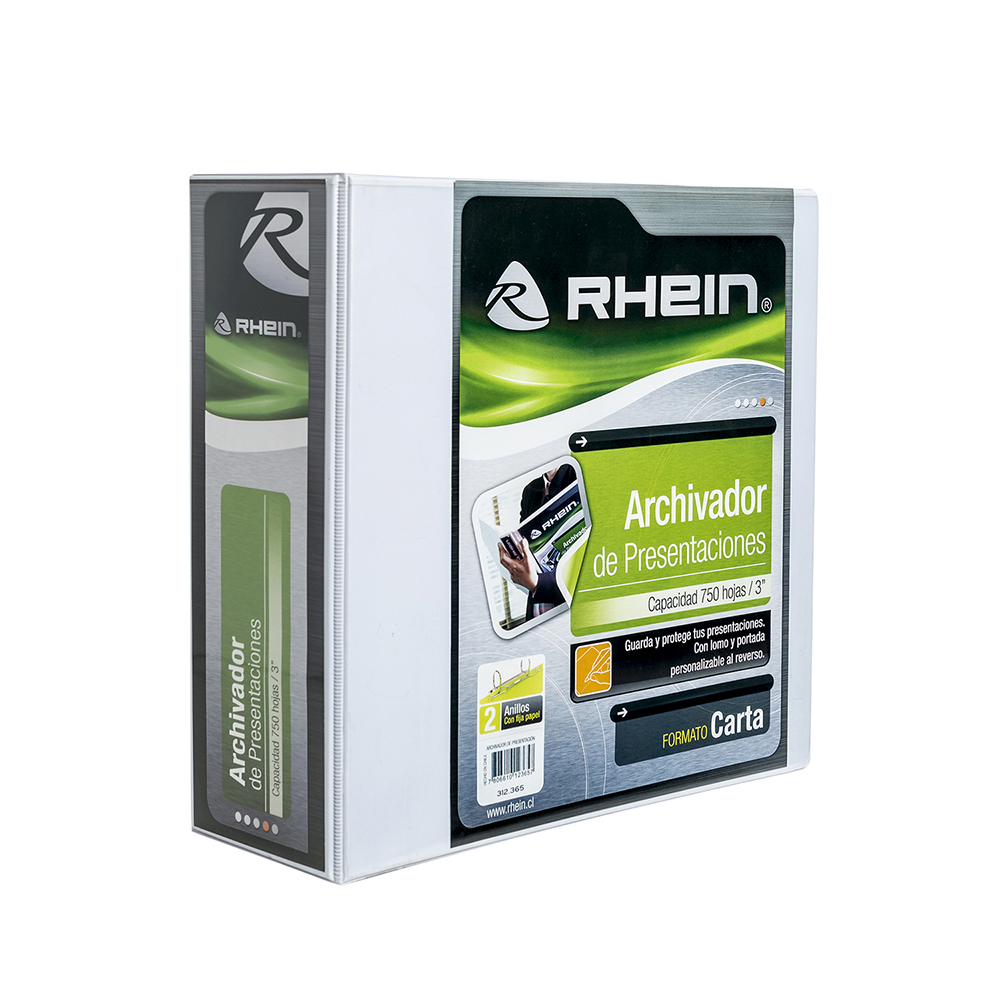 ARCHIVADOR DE PRESENTACION RHEIN 2 ANILLOS 3"  (750 Hjs. )