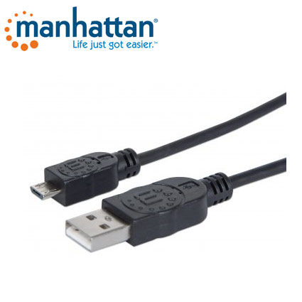 CABLE MANHATTAN USB A MICRO USB NEGRO 1.8 MTS 