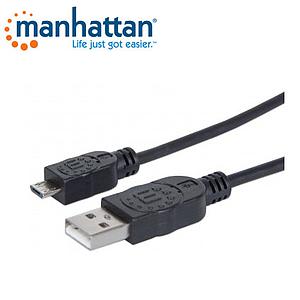 CABLE MANHATTAN USB A MICRO USB NEGRO 1.8 MTS 