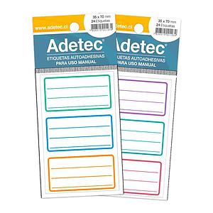 ETIQUETA ADETEC ESCOLAR COLORES SURTIDOS