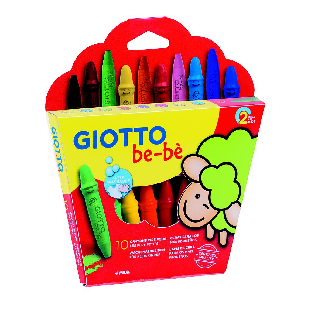 CRAYONES DE CERA GIOTTO BEBE 10 COLORES + SACAPUNTA