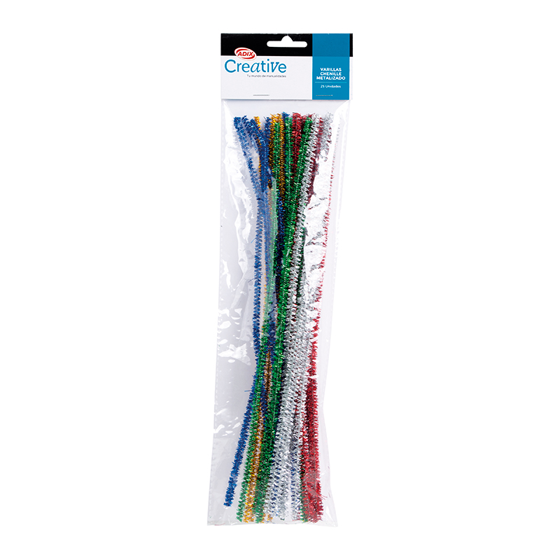 VARILLA DE CHENILLE  METALIZADO ADIX 25 Unidades