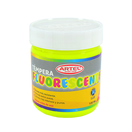 TEMPERA FLUORESCENTE ARTEL AMARILLA 100 ml. ( DESC. )