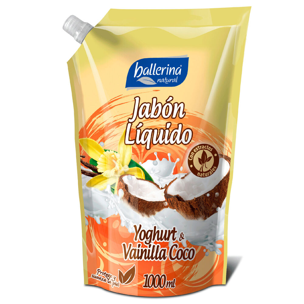JABON LIQUIDO BALLERINA 750 ML DOYPACK YOGHURT Y VAINILLA COCO