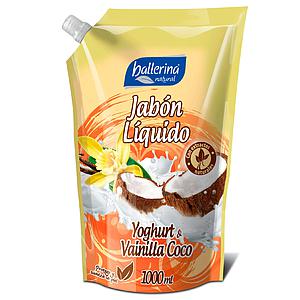 JABON LIQUIDO BALLERINA 1000 ML DOYPACK YOGHURT VAINILLA COCO