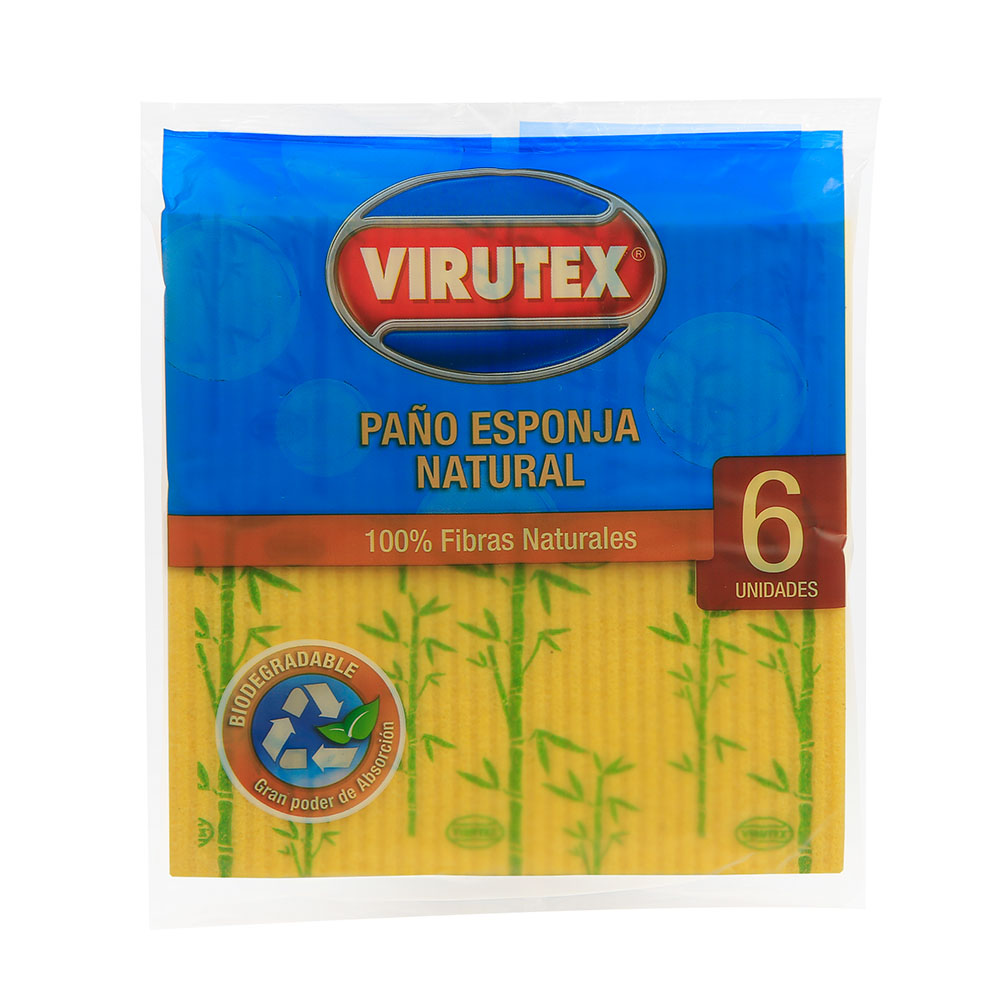 PAÑO CELULOSA VIRUTEX NATURAL X 6 UNIDADES ( CA )