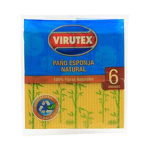 PAÑO CELULOSA VIRUTEX NATURAL X 6 UNIDADES ( CA )