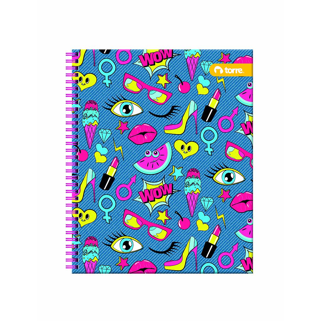 CUADERNO TORRE UNIV. 7mm 100 Hjs CLASICO MUJER ( DESC. )