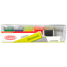 TEMPERA ARTEL PINTURA DECORATIVA 6 COLORES
