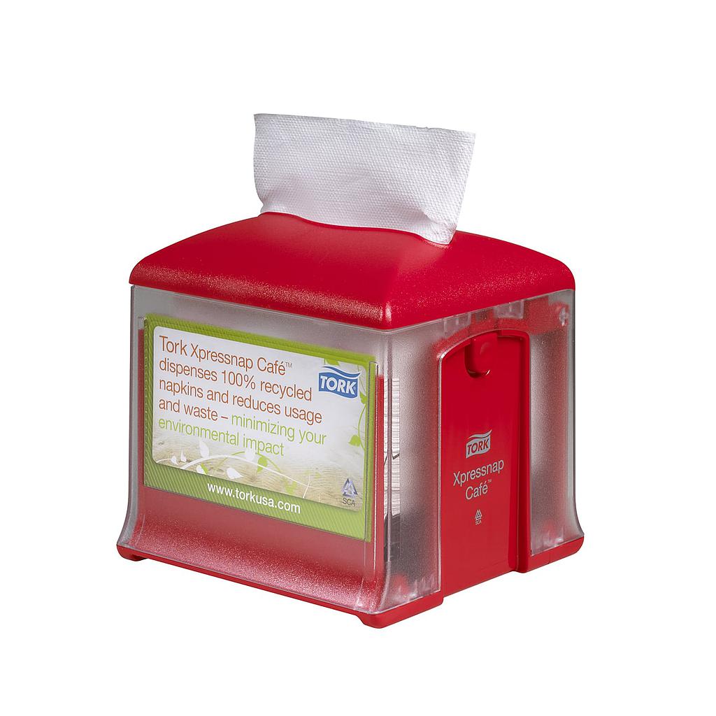 DISPENSADOR ACRILICO TORK XPRESSNAP SERVILLETA ROJO