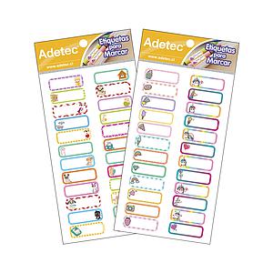 ETIQUETA ADETEC DISEÑO NIÑA MARCA UTILES 44 X 13 MM.