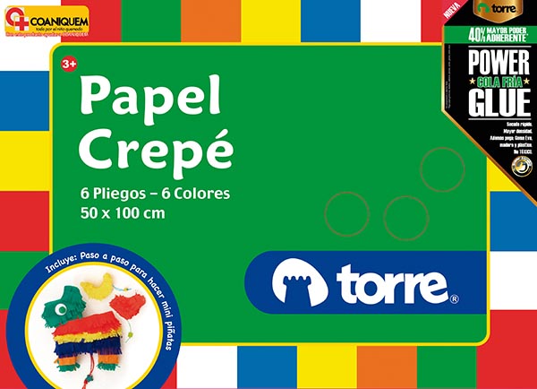 ESTUCHE TORRE PAPEL CREPE 50 x 100 6 PLIEGOS ( CM )