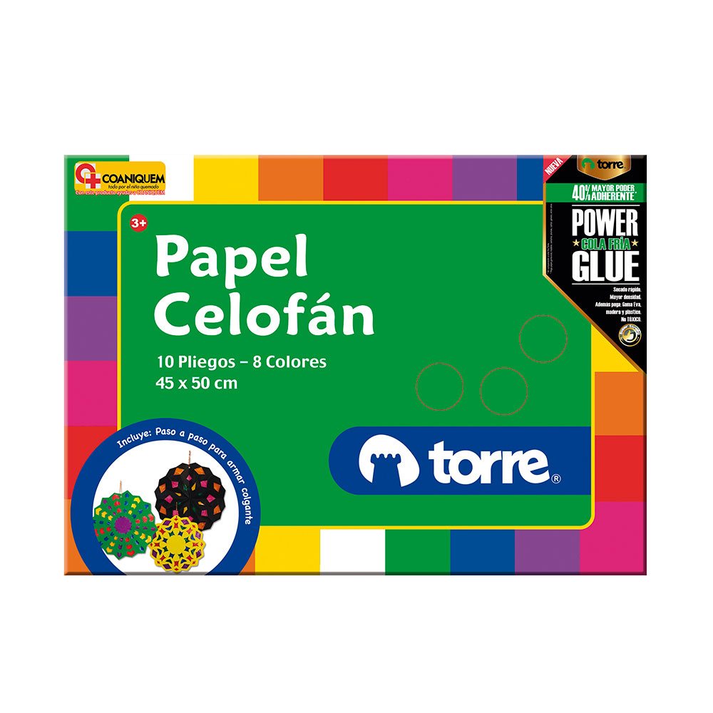 ESTUCHE TORRE PAPEL CELOFAN 45 x 50 10 Pliegos