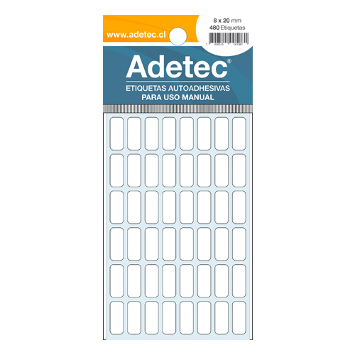 ETIQUETA BLANCA ADETEC 8 x 20 mm
