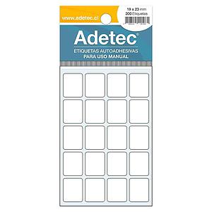 ETIQUETA BLANCA ADETEC 19 x 23 mm