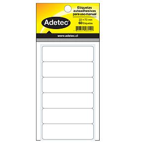 ETIQUETA BLANCA ADETEC 22 x 73 mm ( DESC. )
