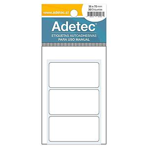ETIQUETA BLANCA ADETEC 35 x 70 mm x 30 und.
