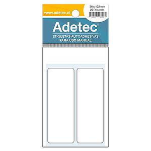 ETIQUETA BLANCA ADETEC 36 x 102 mm