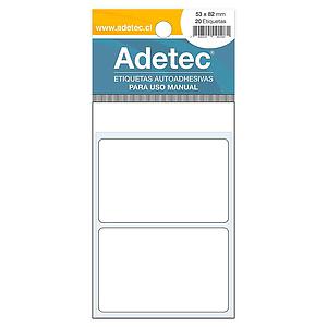 ETIQUETA BLANCA ADETEC 53 x 82 mm