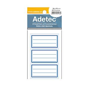 ETIQUETA ADETEC MARCO AZUL 35 x 70 mm