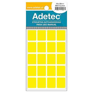 ETIQUETA ADETEC FLUORECENTE AMARILLA 19 x 23 mm