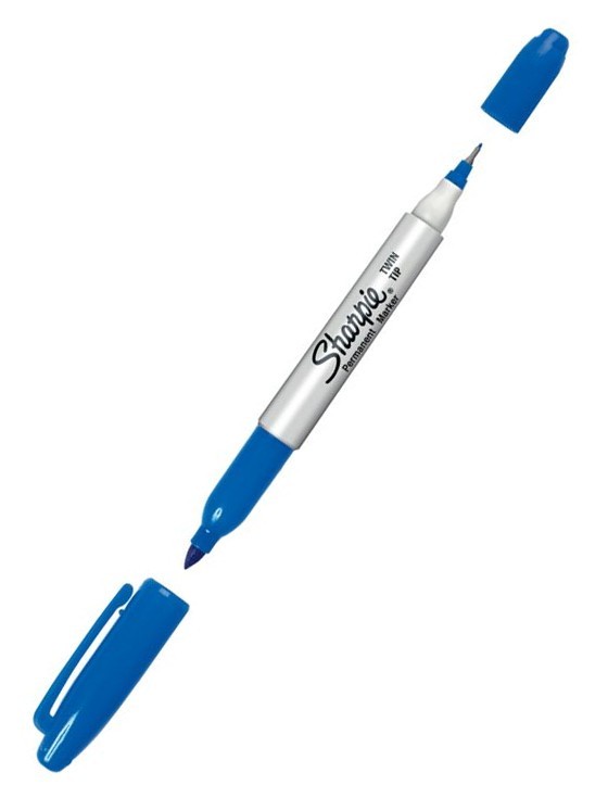 MARCADOR SHARPIE TWIN TIP DOBLE PUNTA AZUL (1805637)