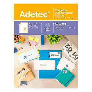 ETIQUETA LASER INK-JET ADETEC 212 x 138 mm 25 Hjs