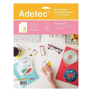 ETIQUETA LASER INK-JET ADETEC CD/DVD 25 Hjs