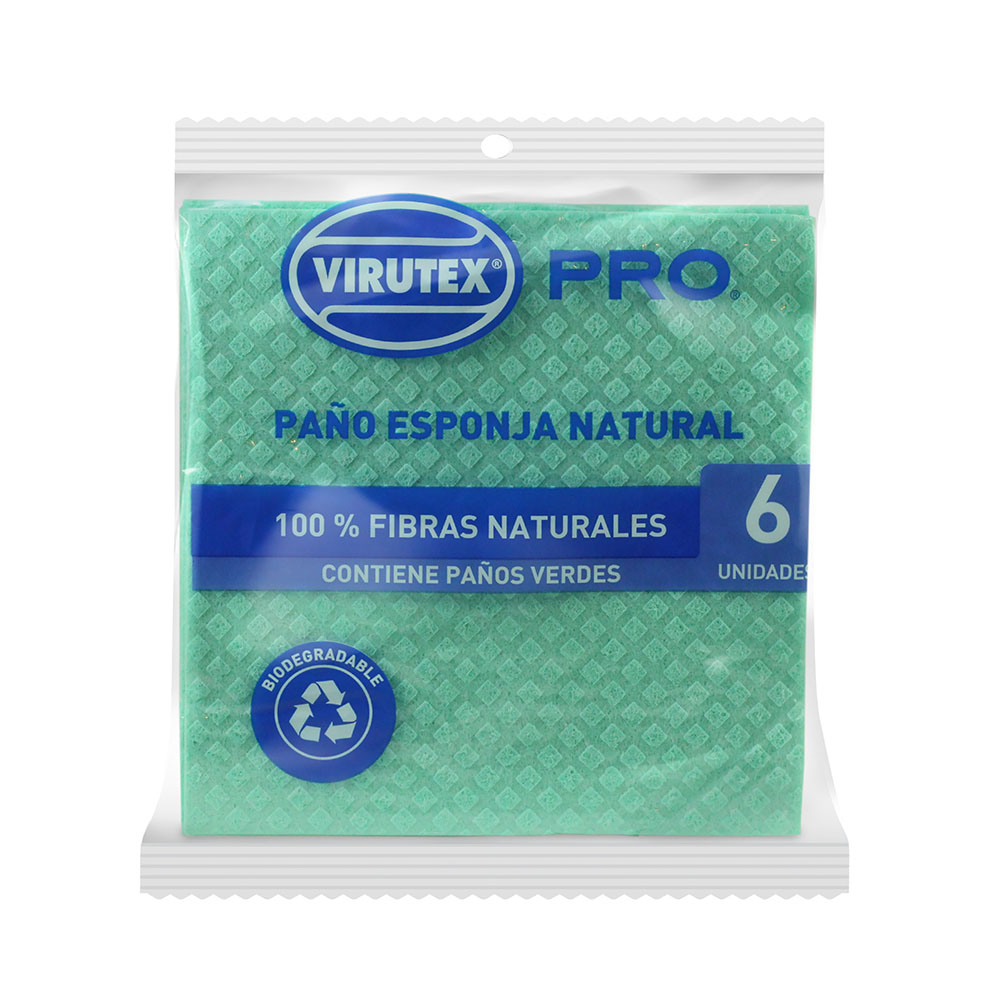 PAÑO ESPONJA VIRUTEX VERDE X 6 VTX PRO 
