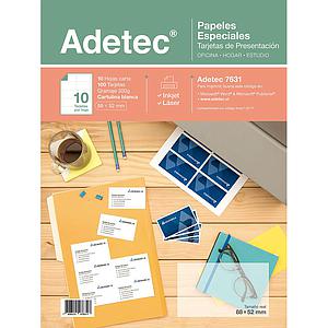 TARJETA DE PRESENTACIÓN ADETEC INK-JET- LÁSER10 Hjs 200GR