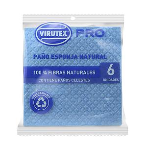PAÑO ESPONJA VIRUTEX CELESTE X 6 VTX PRO 