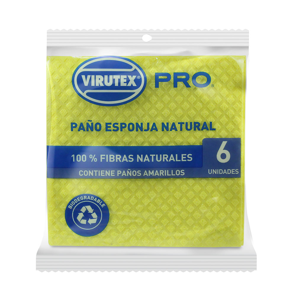 PAÑO ESPONJA VIRUTEX AMARILLO X 6 VTX PRO ( LIC.W )