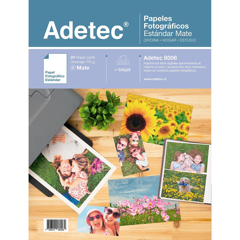 PAPEL FOTOGRAFICO ADETEC 170 Grs 20Hjs CARTA MATE