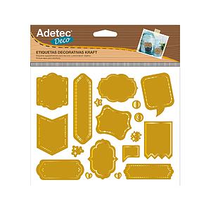 ETIQUETA DECORATIVA ADETEC KRAFT C/LAPIZ