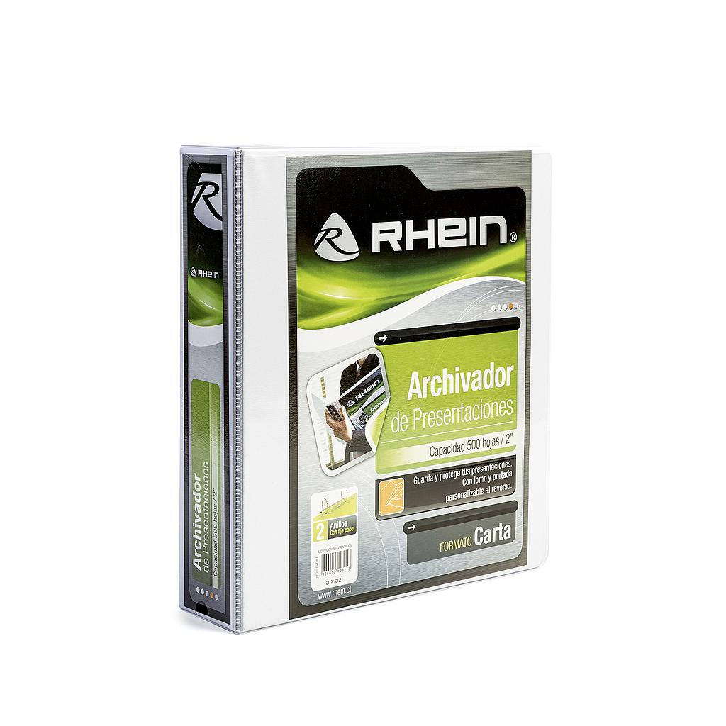 ARCHIVADOR DE PRESENTACION RHEIN 2 ANILLOS 2´´ 500 HJS 