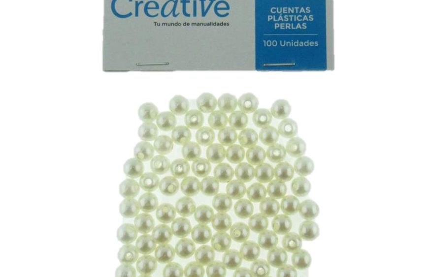 PERLA PLASTICA BLANCAS ADIX 100 Unid.
