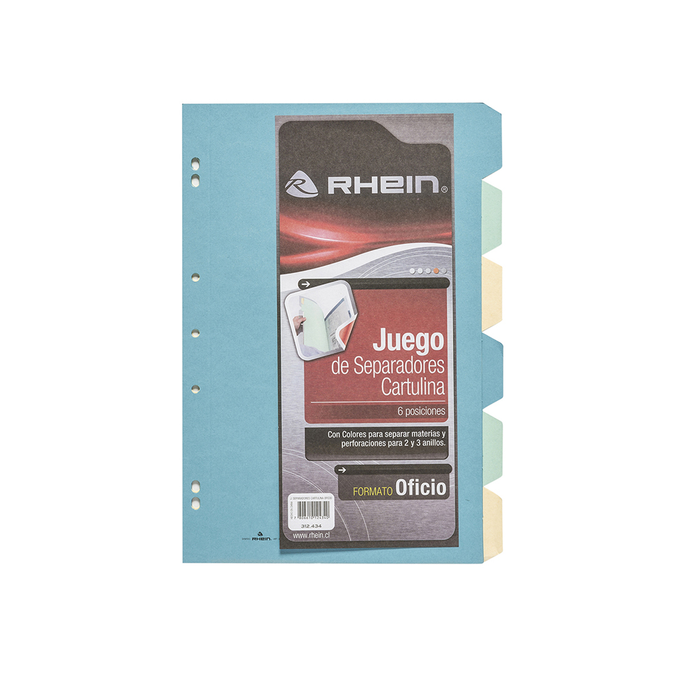 SEPARADOR RHEIN OFICIO 6 POS. (30 x caja)  