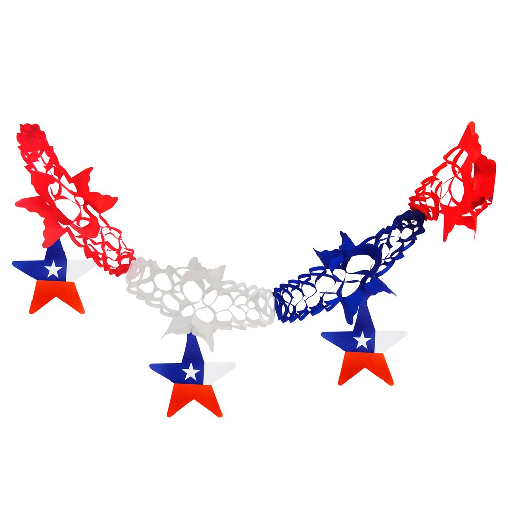 GUIRNALDA 18 CUADRADA GRANDE CON ESTRELLAS 2 MTS EN BOLSA CON HEADER