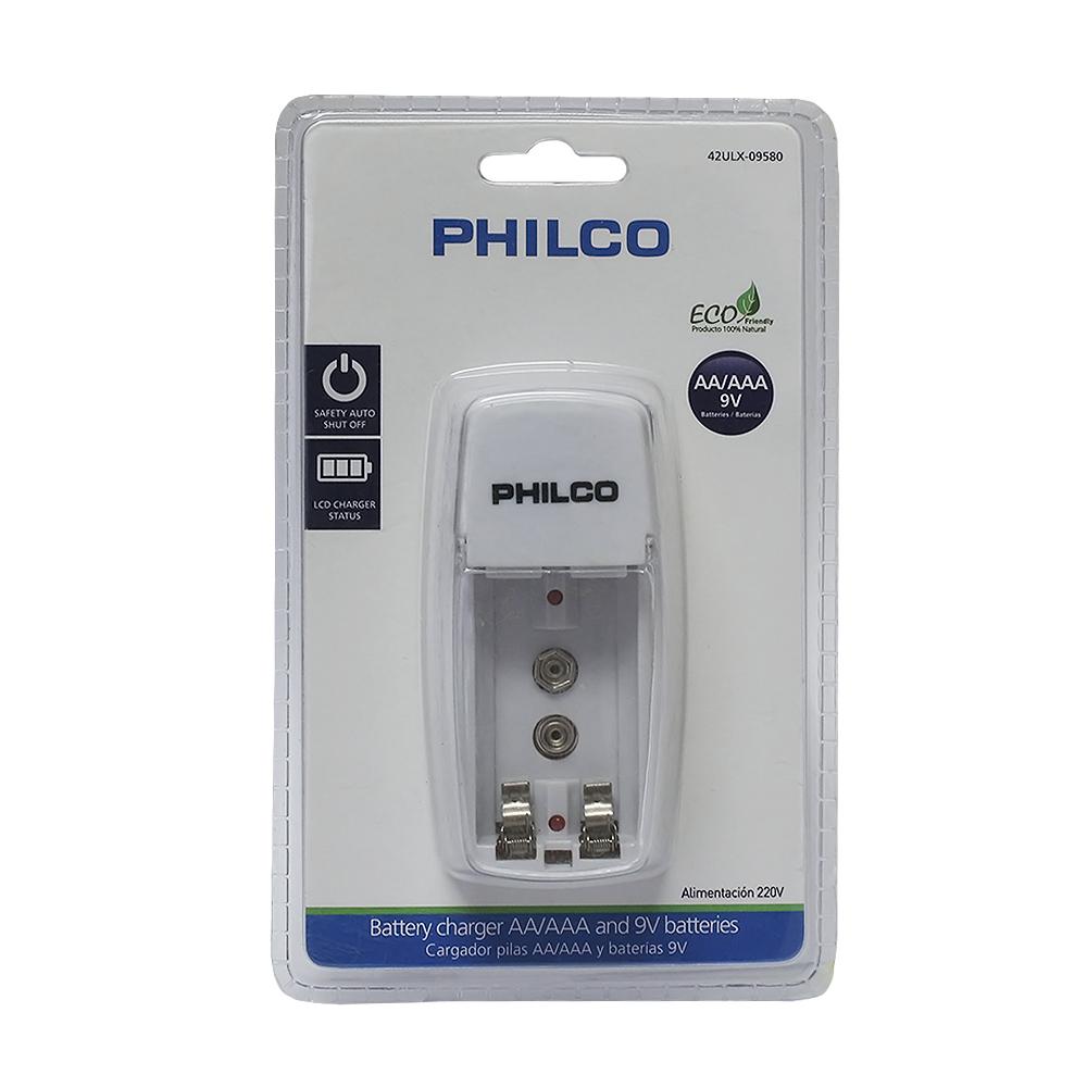 CARGADOR DE PILAS AA/AAA Y BATERIAS 9V PHILCO INCLUYE 2 PILAS AAA 