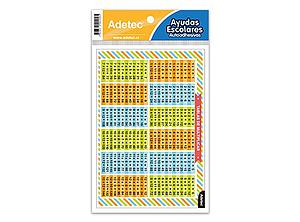 AUTOADHESIVO ESCOLAR ADETEC -TABLA MULTIPLICAR ( DESC. )