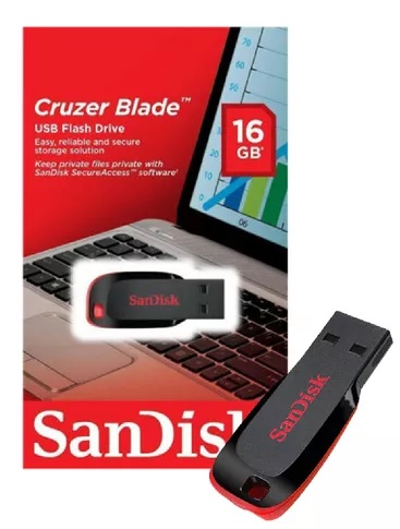 PENDRIVE SANDISK CRUZER BLADE 16GB USB 2.0 NEGRO 